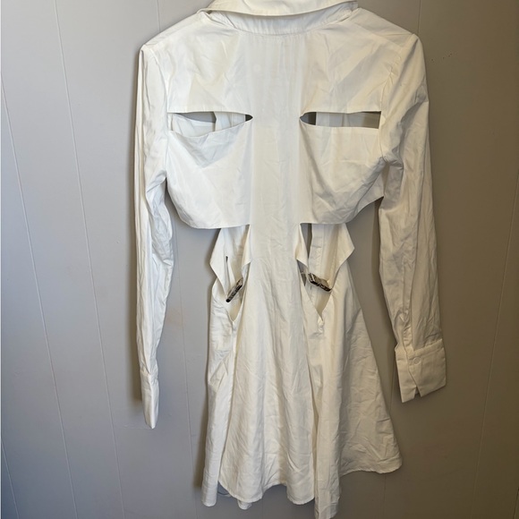 Atoir White Cutout Shirt Dress - Classic Collared Mini - Picture 6 of 6
